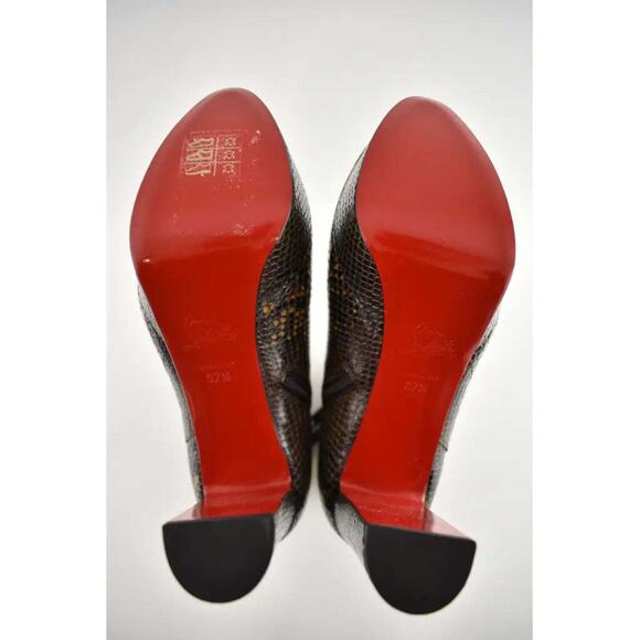 Christian Louboutin Janis Boot Alta 120 Dark Brown Platform Ankle Heel Boot 37.5 - Picture 12 of 12